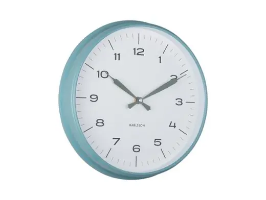 Garantie Inbegrepen Karlsson Wandklok Modern Factory - Blauw - Jungle Groen - Ø30cm
