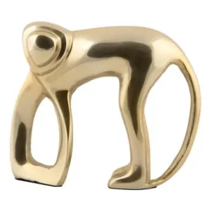 Nieuwe Collectie Pt Beeld Monkey - Aap - Glimmend Goud - 17x5x15cm