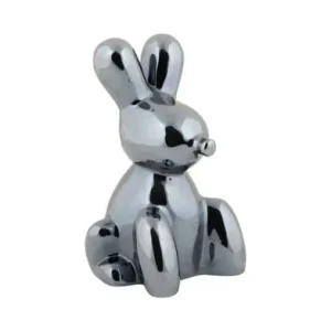 Budget Pt Beeld Balloon Bunny - Konijn - Medium - Glimmend Zwart - 10x9x15cm
