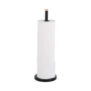 Laatste Versie Pt Toiletrolhouder Pt - Voor 4 Rollen - Bamboe Accent - Zwart - 15x15x46cm