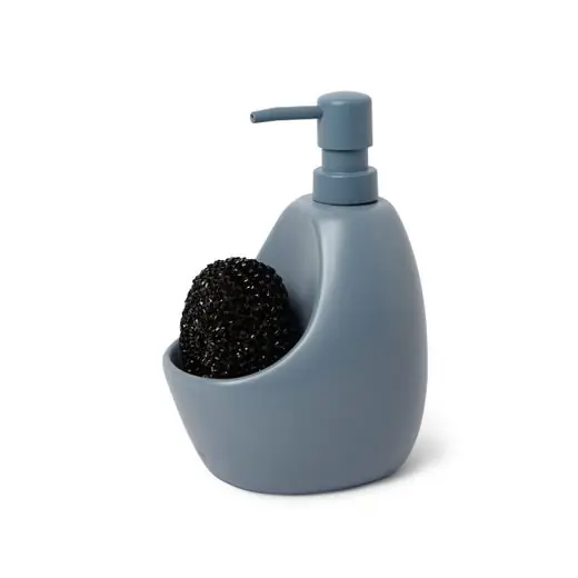 Umbra Zeepdispenser Joey - met Schuursponshouder - Leisteen Blauw - 10x13x20cm - 590ml Must-Have