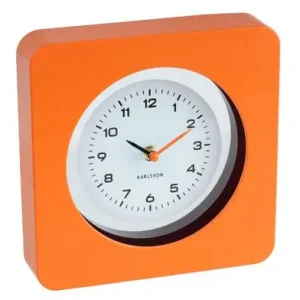 Op = Op Karlsson Wandklok New Vintage - Helder Oranje - 22x4,4x22cm
