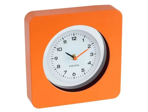 Op = Op Karlsson Wandklok New Vintage - Helder Oranje - 22x4,4x22cm