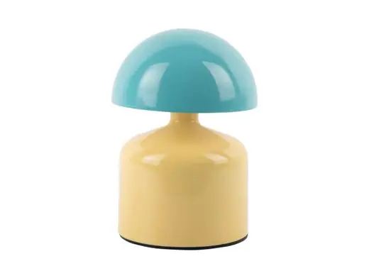Leitmotiv Tafellamp Funky Impetu LED - Oplaadbaar - Zacht Geel - Turquoise Blauw - 10x10x15cm In De Mode