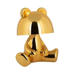 Aanbieding Leitmotiv Tafellamp Bear LED - Beer - Oplaadbaar - Met Bluetooth Speaker - Goud - 17x24cm