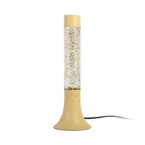 Budget Leitmotiv Tafellamp Astro Glitter - Glitterlamp - Zacht Geel - 13x13x37,5cm