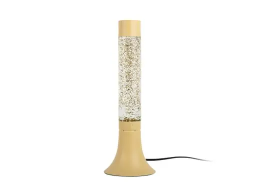 Budget Leitmotiv Tafellamp Astro Glitter - Glitterlamp - Zacht Geel - 13x13x37,5cm