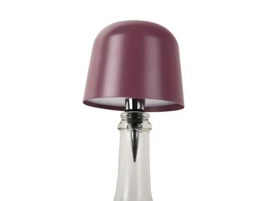 Beperkt Aanbod Leitmotiv Ledlamp Cone Hat LED - Oplaadbaar - Voor Op Een Fles - Donker Mauve Paars - 10x10x13cm