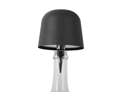 Exclusieve Aanbieding Leitmotiv Ledlamp Cone Hat LED - Oplaadbaar - Voor Op Een Fles - Zwart - 10x10x13cm