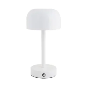 Betaalbaar Leitmotiv Tafellamp James - LED - Oplaadbaar - Glimmend Wit - 12,5x12,5x24,5cm