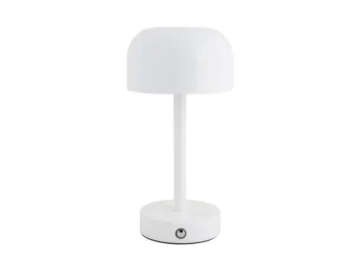 Betaalbaar Leitmotiv Tafellamp James - LED - Oplaadbaar - Glimmend Wit - 12,5x12,5x24,5cm