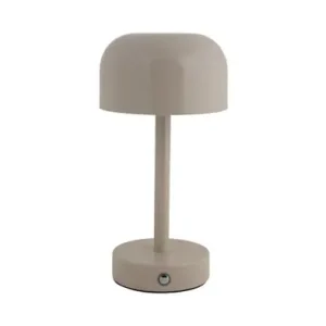 Professioneel Leitmotiv Tafellamp James - LED - Oplaadbaar - Glimmend Warm Grijs - 12,5x12,5x24,5cm