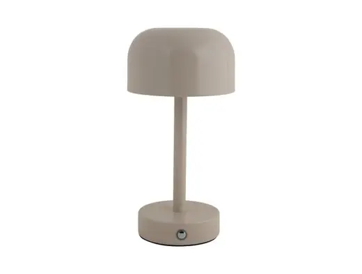 Professioneel Leitmotiv Tafellamp James - LED - Oplaadbaar - Glimmend Warm Grijs - 12,5x12,5x24,5cm