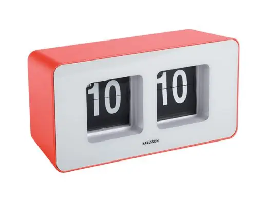 Snelle Levering Karlsson Flip Klok Funky Flip - Wandklok - Scarlet Rood - 17,7x7x9,2cm