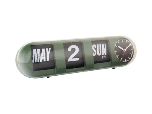 Superprijs Karlsson Wandklok Tube Flip - Wekker - Jungle Groen - 38x10x13,5cm