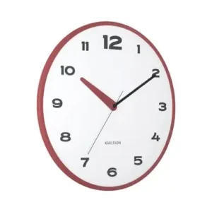 Authentiek Karlsson Wandklok Brisk Dome - Oker Rood - Ø40cm