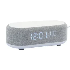 Nieuw Model Karlsson Wekker Vogue - Met Telefoonoplader En Blue Tooth Speaker - Muis Grijs - 19,8x9,8x7cm