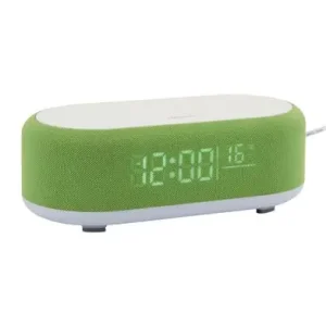 Aanbieding Karlsson Wekker Vogue - Met Telefoonoplader En Blue Tooth Speaker - Helder Groen - 19,8x9,8x7cm