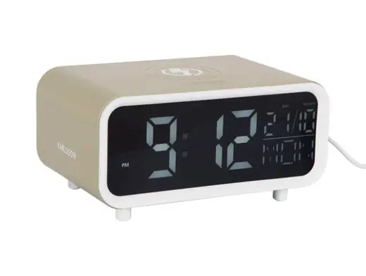 Alleen Vandaag Karlsson Wekker Chunky LED - Met Telefoonoplader - Tea Groen - 17x11x8,6cm