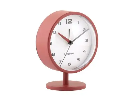 Nu Kopen Karlsson Wekker Brisk Dome - Oker Rood - 11x6,5x13,8cm