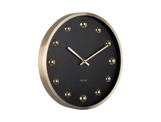 Veilige Betaling Karlsson Wandklok Shiny Dots - Zwart Met Goud - Ø35,5cm