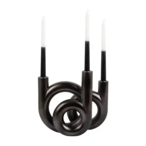 Betrouwbaar Pt Kaarsenstandaard Rings Metallic - Medium - Donker Grijs -26x10,5x24 cm