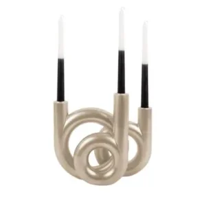 Dagaanbieding Pt Kaarsenstandaard Rings Metallic - Medium - Goud -26x10,5x24 cm