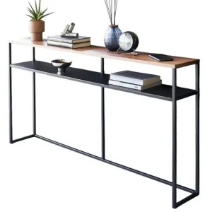 Veilige Betaling Yamazaki Wandtafel Tower - Gangtafel - Met Plank - Wide - Zwart - Donkerbruin Hout - 20,5x126x65cm