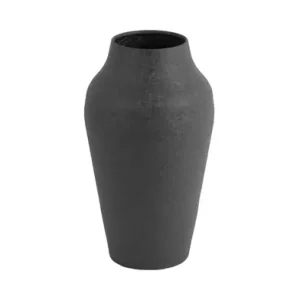Leitmotiv Vaas Boaz - Cone Wide - IJzer - Getextureerde Afwerking - Zwart - 18x18x31cm Bulkbestelling