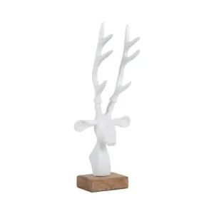 Pt Beeld Reindeer Head - Rendier Kop - Mat Wit - 14.5×6.5×34cm Superprijs