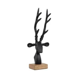 Koop Vandaag Pt Beeld Reindeer Head - Rendier Kop - Mat Zwart - 14.5×6.5×34cm