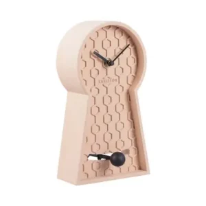 Express Levering Karlsson Staande klok Honeycomb Pendulum - Tafelklok - Roze - 6x14x25cm