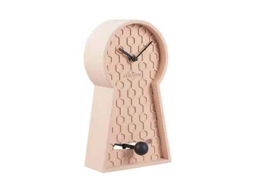 Express Levering Karlsson Staande klok Honeycomb Pendulum - Tafelklok - Roze - 6x14x25cm