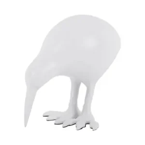 Pt Beeld Kiwi Bird - Aluminium - Vogel - Mat Wit - 15,5x9,5x13cm Beperkte Voorraad