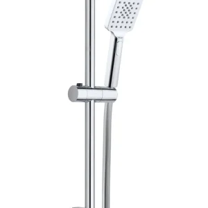 Voordeelprijs 4bathroomz® Square Douche Glijstangset – Handdouche & Doucheslang – Chroom