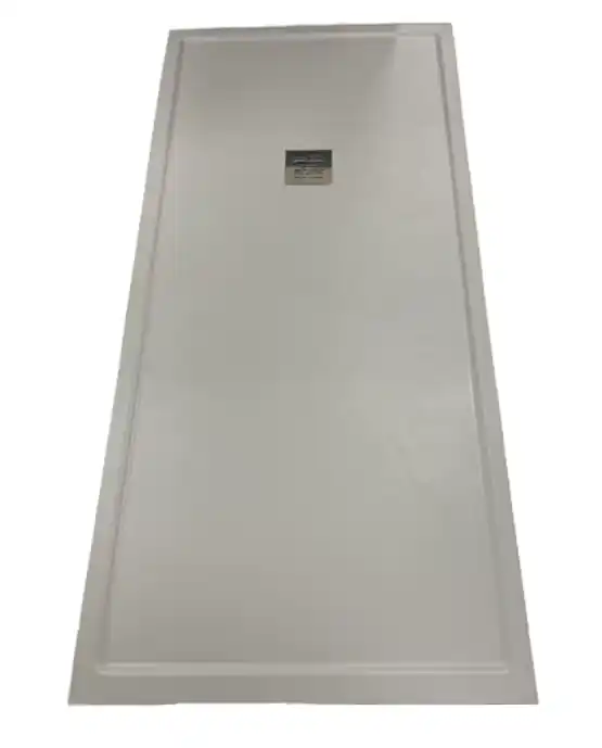 Composiet douchebak met rand Stone ECO 90,5x201cm Egaal Betongrijs Ral7004 Weekendaanbieding
