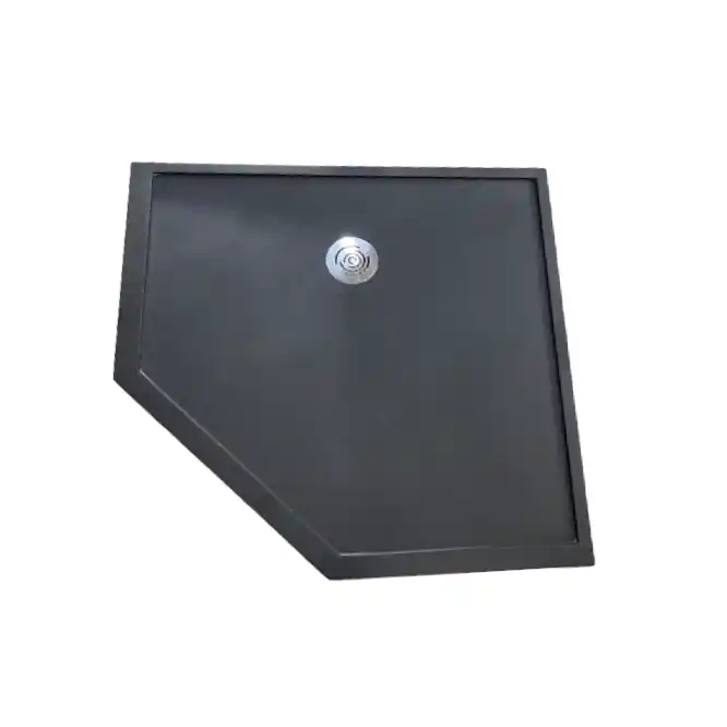Favoriet Composiet douchebak schuine zijde met Rand Lisa ECO 97.5x99cm Egaal Zwart RAL9005