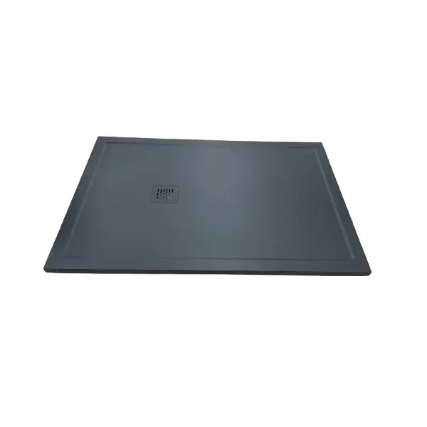 Composiet douchebak met rand Stone Eco 97.5x138,5cm egaal cementgrijs Ral7025 Hoge Kwaliteit