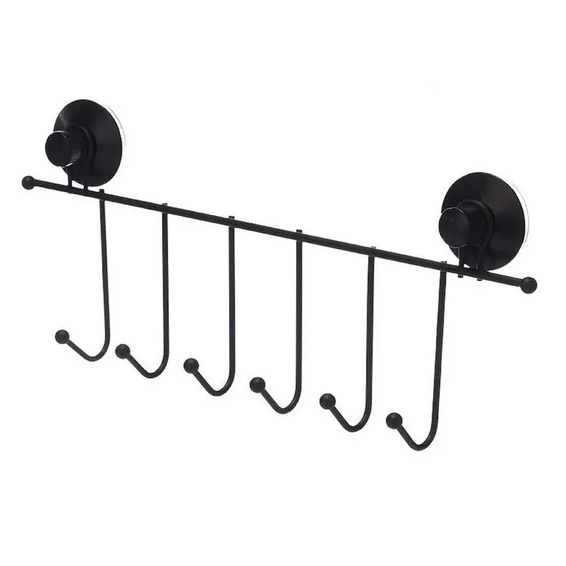 Actieprijs Berilo kapstok/badkamerrekje - met 6 ophanghaken - B39 x H16 cm - Douche- en badrekjes