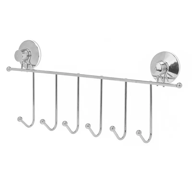 Direct Verzonden Berilo kapstok/badkamerrekje - met 6 ophanghaken - B39 x H16 cm - Douche- en badrekjes