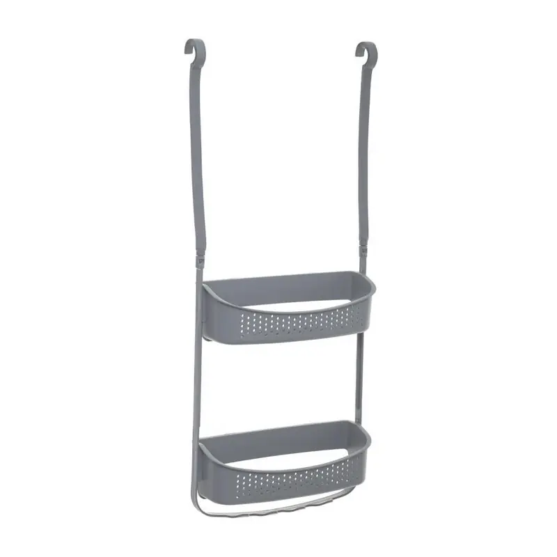 Veilige Betaling 5Five Doucherekje - 2-laags - grijs - kunststof - 32x70 cm - met haak - Douche- en badrekjes