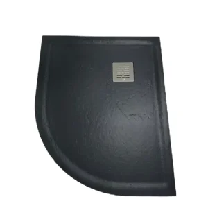 Composiet Douchebak Kwartrond met Rand Stone Eco 80x100cm Leisteen Antraciet RAL7024 Koopje