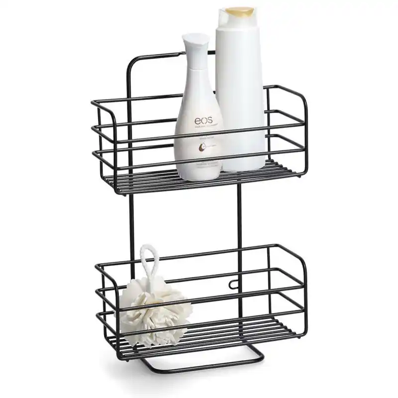Laatste Versie Zeller Badkamerrekje 2-laags - metaal - zwart - H38 cm - Douche- en badrekjes