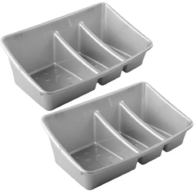 Hega Hogar Aanrecht sorteerbak sponjes en doekjes - 2x - grijs - Douche- en badrekjes Premium