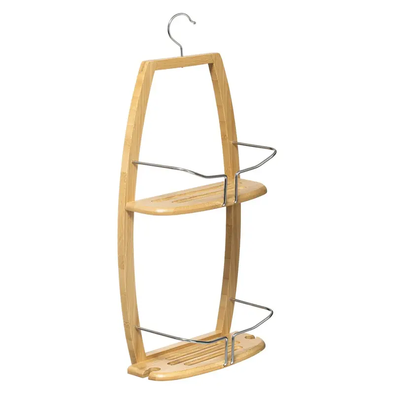 Korting 5Five Doucherekje - 2-laags - bamboe - ophanghaak - 27 x 59 cm - Douche- en badrekjes