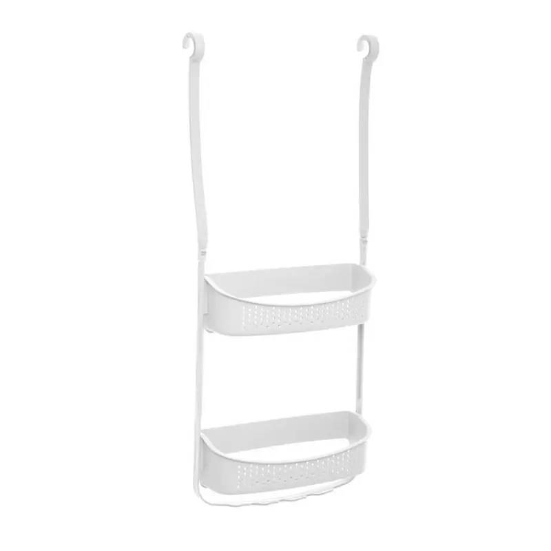 Lage Prijs 5Five Doucherekje - 2-laags - wit - kunststof - 32x70 cm - met haak - Douche- en badrekjes