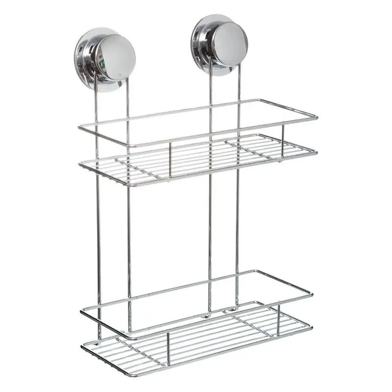 5Five Doucherekje - 2-laags - metaal - zuignappen - 25 x 36 cm - Douche- en badrekjes Koop Vandaag