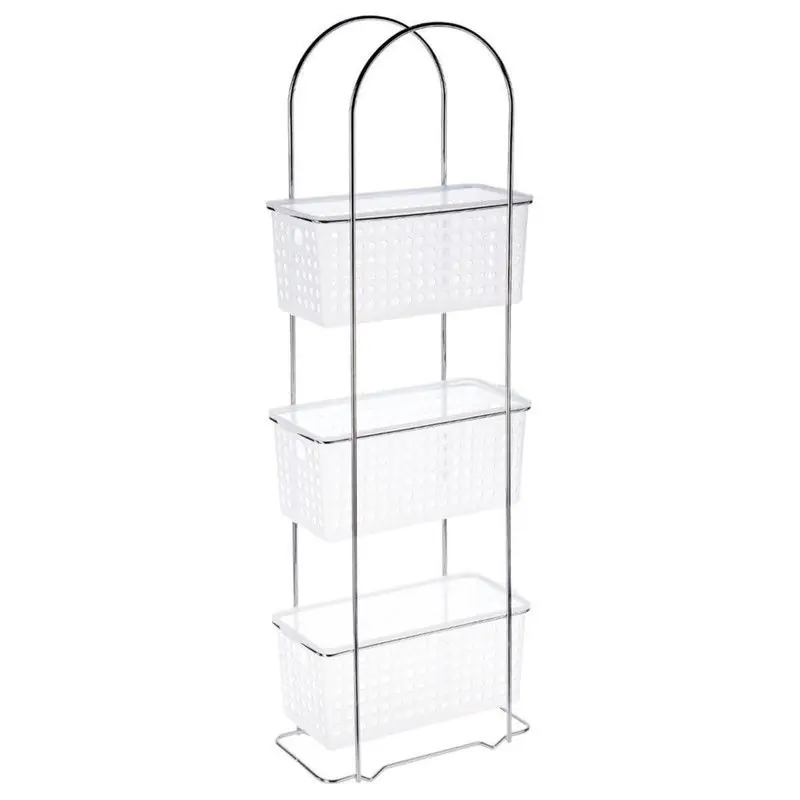 5five Doucherekje - staand - metaal - 3 laags - 30x15x85 cm - Douche- en badrekjes Tijdelijk Beschikbaar