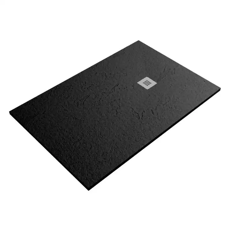 Authentiek Composiet douchebak Slim Eco 90x130 cm leisteen zwart