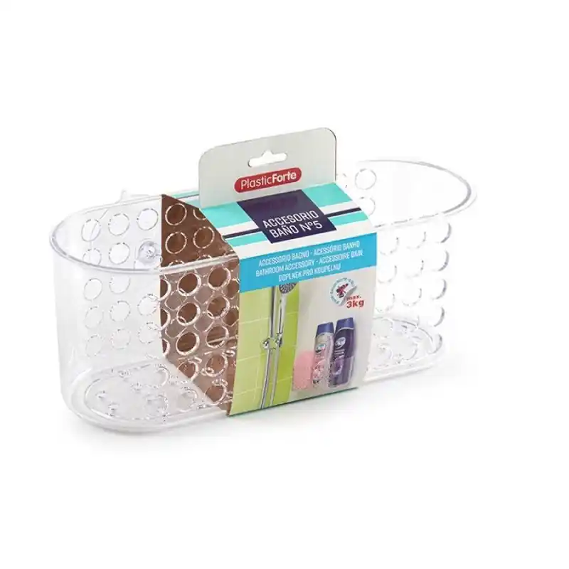 Gratis Verzending PlasticForte Doucherekje - zuignappen - transparant - 26 cm - Douche- en badrekjes